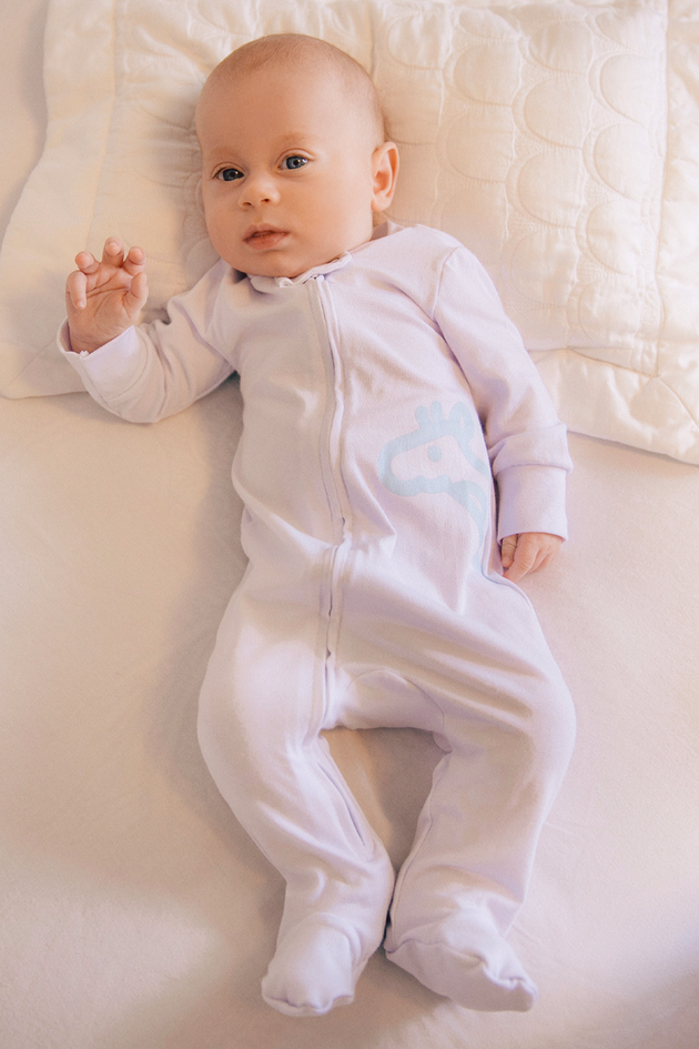 Macacão Zíper e Pezinho Branco Gigi Azul Bebê